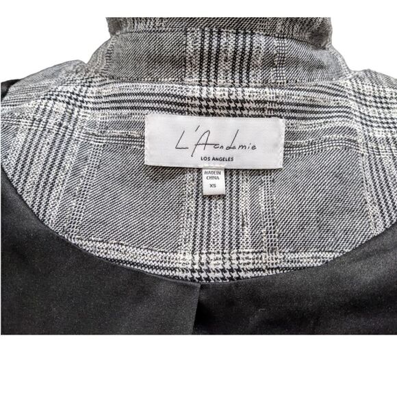 L'Academie Los Angeles Amira Women's Grey Plaid Coat Size XS - Picture 10 of 11